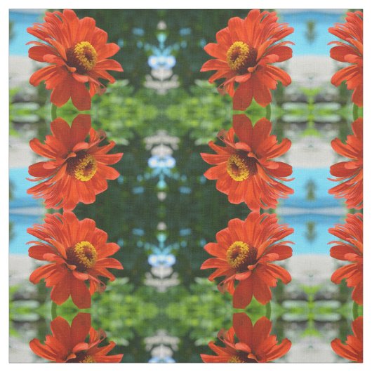 Elegante Blume mit Orangenblumen Stoff (Muster)