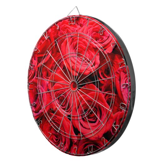 Elegante Blume mit rotem Blumen Rose Dartscheibe (Vorderseite rechts)