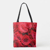 Elegante Blume mit rotem Blumen Rose Tasche (Rückseite)