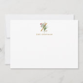 Elegante Blume Monogram Gold Letter Z Note Card Mitteilungskarte (Vorderseite)