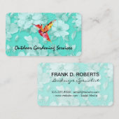 Elegante Blume Muster Green und Hummingbird Visitenkarte (Vorne/Hinten)