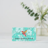 Elegante Blume Muster Green und Hummingbird Visitenkarte (Stehend Vorderseite)