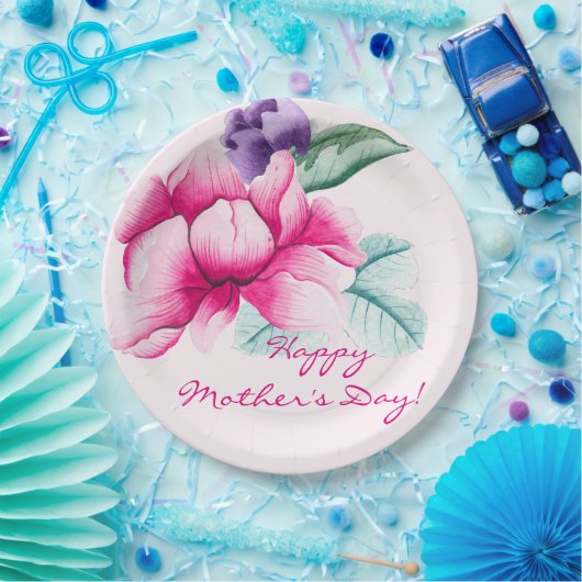 Elegante Blume | Muttertag Pappteller (Party)