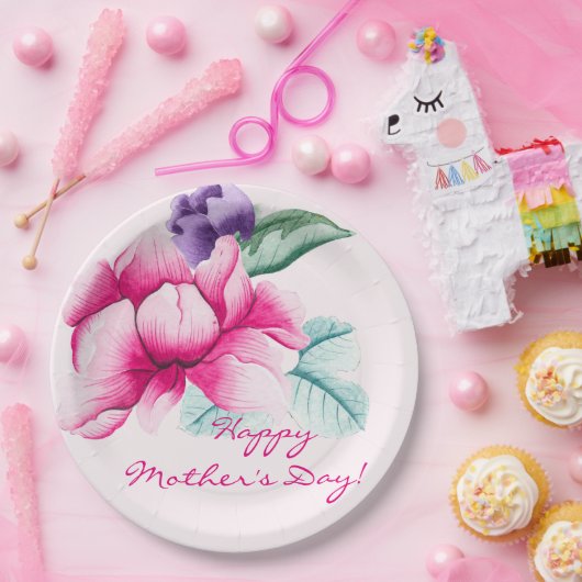 Elegante Blume | Muttertag Pappteller (Party)