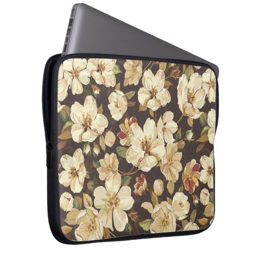 Elegante Blume nahtloses Muster Laptopschutzhülle (Vorne Rechts)