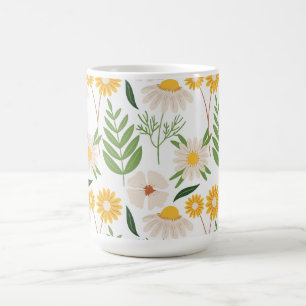 Elegante Blume & Natur Weiße Tasse