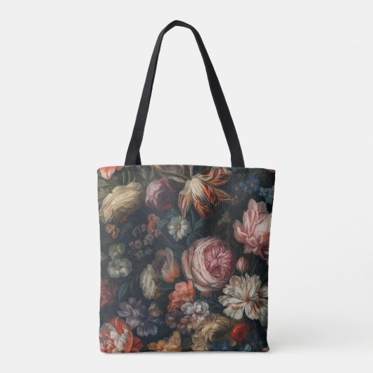 Elegante Blume Ölgemälde Tasche (Rückseite)