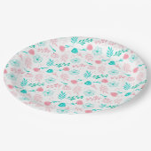 Elegante Blume Pappteller (Schrägansicht)