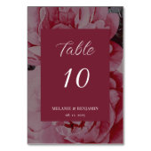 Elegante Blume Personalisiert Hochzeit Tischnummer (Rückseite)