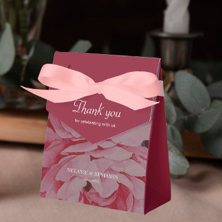Elegante Blume Personalisiert Wedding Danke Geschenkschachtel