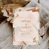 Elegante Blume Pflanze Texture Brautparty Party Einladung