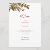 Elegante Blume Pines Menükarte (Vorderseite)