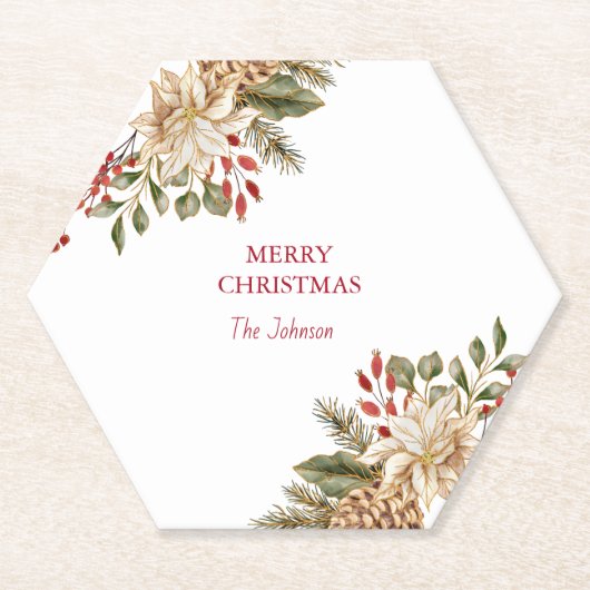 Elegante Blume Pines Untersetzer (Vorderseite)