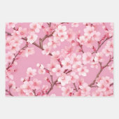 Elegante Blume Pink Cherry Blossom Geschenkpapier Set (Vorderseite 3)