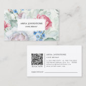 Elegante Blume QR Code | Ernennung Visitenkarte (Vorne/Hinten)