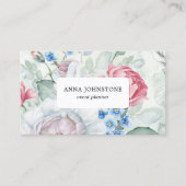 Elegante Blume QR Code | Ernennung Visitenkarte (Vorderseite)