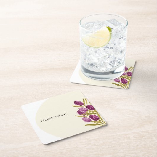 Elegante Blume Rechteckiger Pappuntersetzer (Vor Ort)