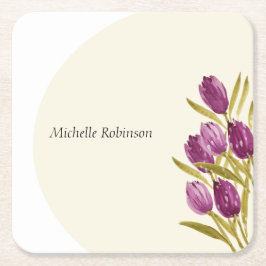 Elegante Blume Rechteckiger Pappuntersetzer