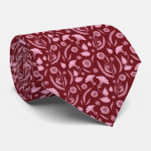 Elegante Blume Red Pattern Trauzeugen Hochzeit Krawatte (Gerollt)