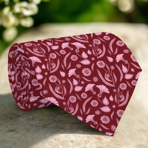 Elegante Blume Red Pattern Trauzeugen Hochzeit Krawatte