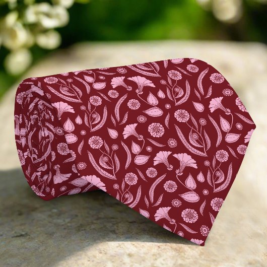 Elegante Blume Red Pattern Trauzeugen Hochzeit Krawatte
