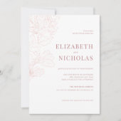 Elegante Blume Rosa Hochzeit Einladung (Vorderseite)