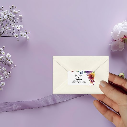 Elegante Blume Rücksendeadresse Adressaufkleber