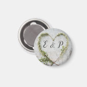 Elegante Blume rustikale Birkenrinde Hochzeit Magnet (Vorderseite/Rückseite)