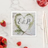 Elegante Blume rustikale Birkenrinde Hochzeit Serviette (Beispiel)