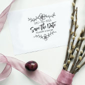 Elegante Blume Save the Date Hochzeit Gummistempel