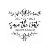 Elegante Blume Save the Date Hochzeit Gummistempel (Prägung)