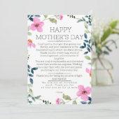 Elegante Blume schlichte Geschenke Muttertag Feiertagskarte (Stehend Vorderseite)