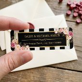 Elegante Blume Schwarz-weiße Streifen