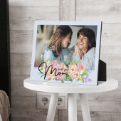 Elegante Blume Script-Liebe Mama Foto Fotoplatte