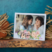 Elegante Blume Script-Liebe Mama Foto Fotoplatte (Seite)