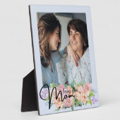 Elegante Blume Script-Liebe Mama Foto Plaque Fotoplatte (Seite)