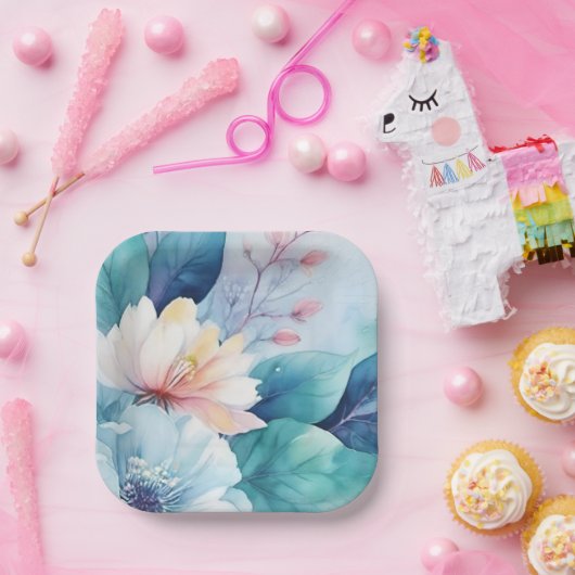 Elegante Blume Square Paper Teller (Party)