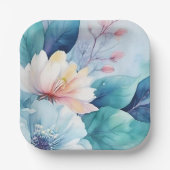 Elegante Blume Square Paper Teller (Vorderseite)