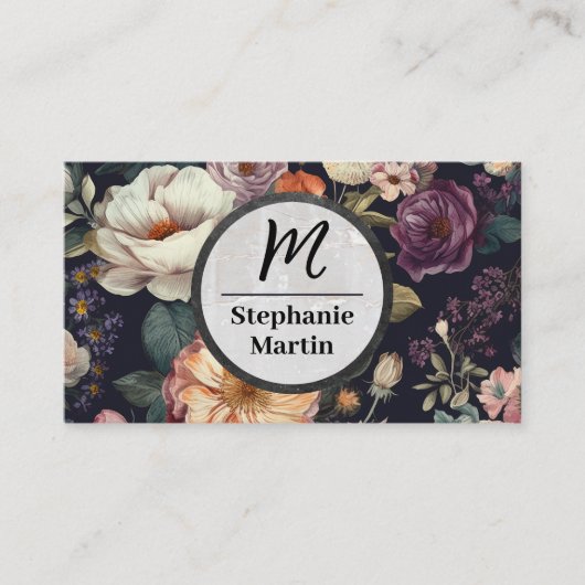 Elegante Blume | Stein Visitenkarte (Vorderseite)