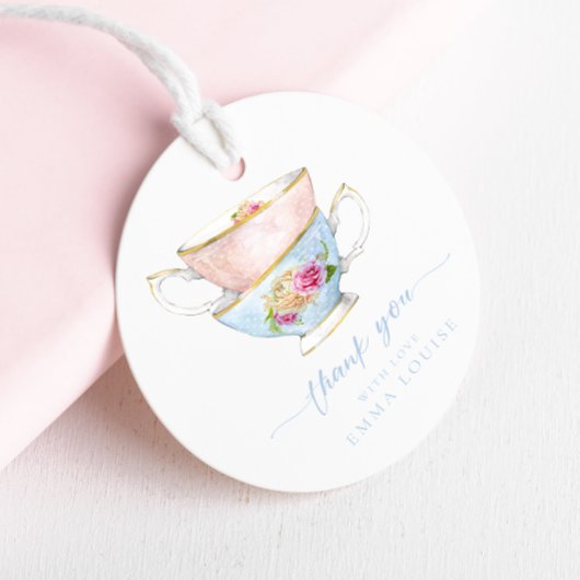 Elegante Blume Tea Bridal Brunch Danke Geschenkanhänger