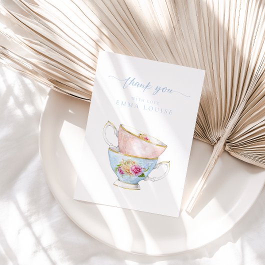 Elegante Blume Tea Bridal Brunch Dankeskarte