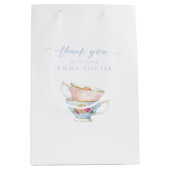 Elegante Blume Tea Bridal Brunch Geschenktasche Mittlere Geschenktüte (Vorderseite)