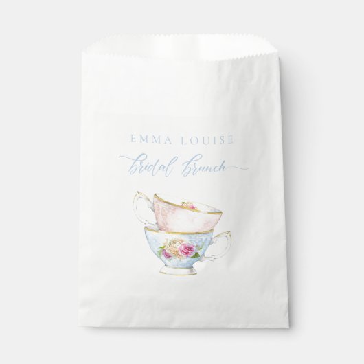 Elegante Blume Tea Bridal Brunch Geschenktütchen (Vorderseite)