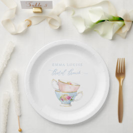 Elegante Blume Tea Bridal Brunch Paper Teller