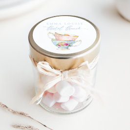 Elegante Blume Tea Bridal Brunch Runder Aufkleber