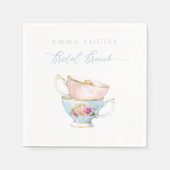 Elegante Blume Tea Bridal Brunch Serviette (Vorderseite)