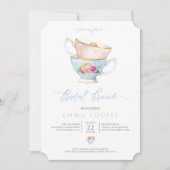 Elegante Blume Tea Bridal Einladung (Vorderseite)