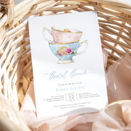 Elegante Blume Tea Cup mit Blume Bridal Brunch Einladung