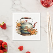 Elegante Blume Tea Pot Kaffee Niedlicher Tisch Serviette (Beispiel)