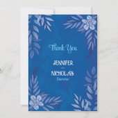Elegante Blume und Blätter für Hochzeiten Dankeskarte (Vorderseite)